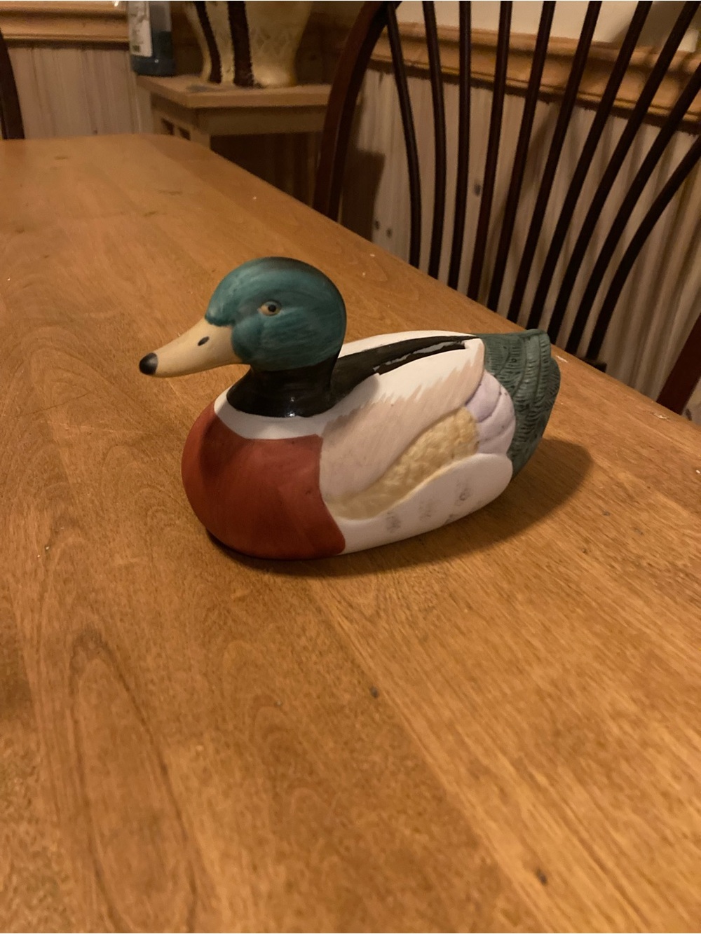 Ceramic/porcelain mallard duck coin bank
